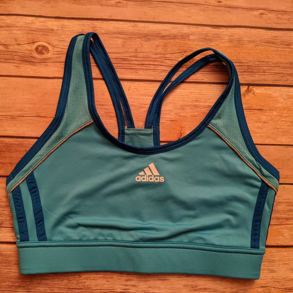 Adidas ClimaLite Sports Bra Blue Extra Small